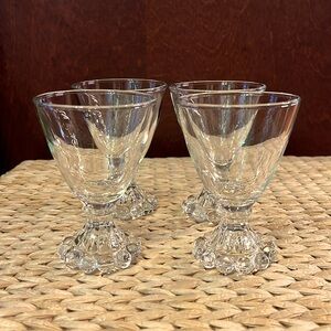 4 Vintage Berwick “Boopie” bubble glass cordial Glasses